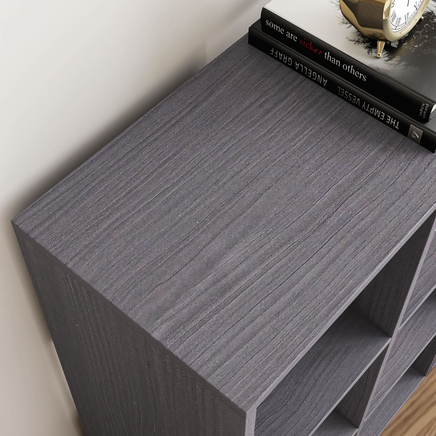 6-Cube Bookshelf, Display Shelving Unit for Home Office, Grey