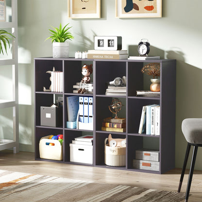 6-Cube Bookshelf, Display Shelving Unit for Home Office, Grey