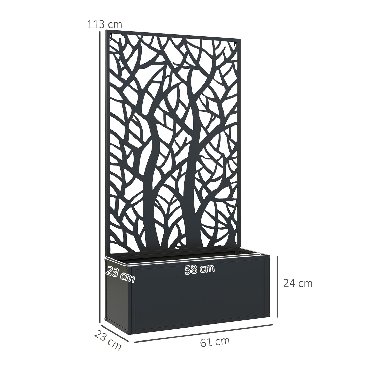 Metal Raised Garden Bed with Trellis, Outdoor Elevated Planter Box