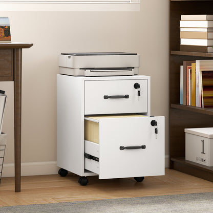 Roll File Cabinet with Drawer, Organiser Letter Size, White
