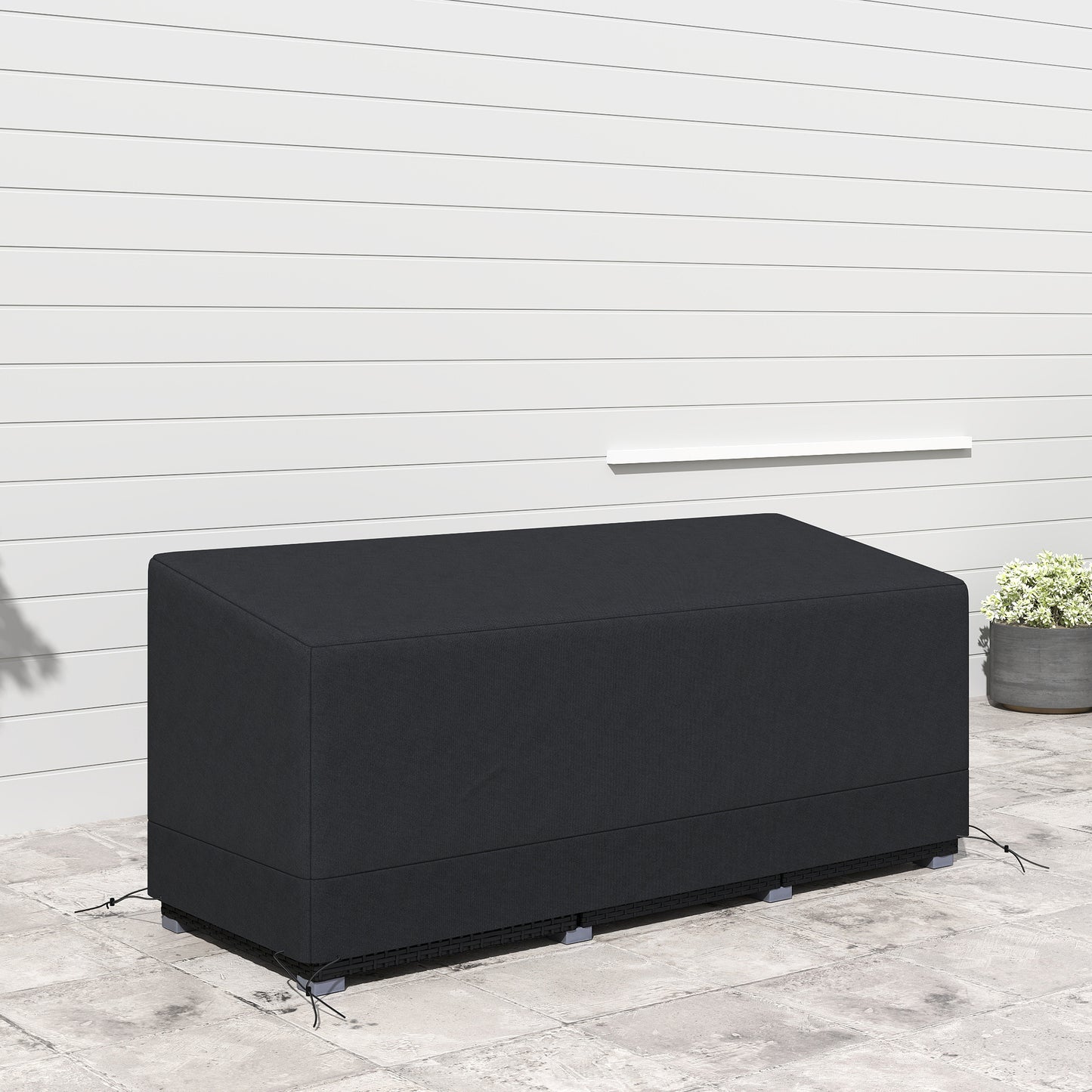 190x72x76cm Rectangular Patio Furniture Cover for Chairs Black