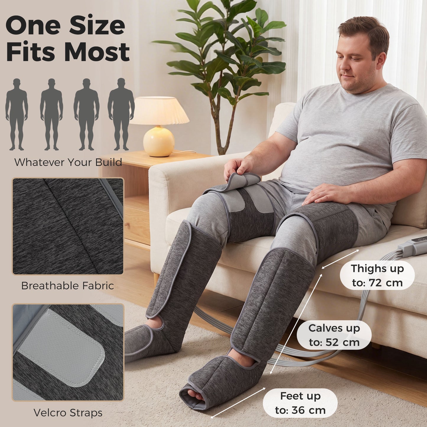 Leg Massager with Heat, Compression, Knee Massager with 3 Auto Modes & 3 Intensities for Circulation and Pain, Foot and Calf Massage Machine, Gifts for Men Women