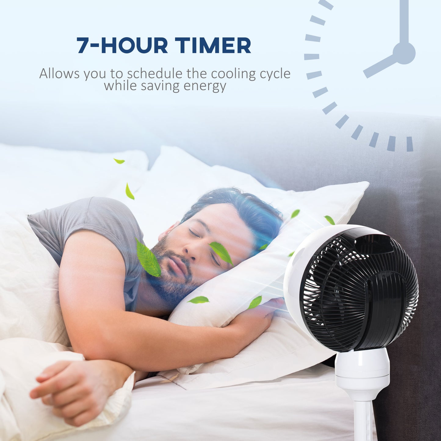 9 Inch Height Adjustable Air Circulator Fan 70° Oscillating 9 Setting