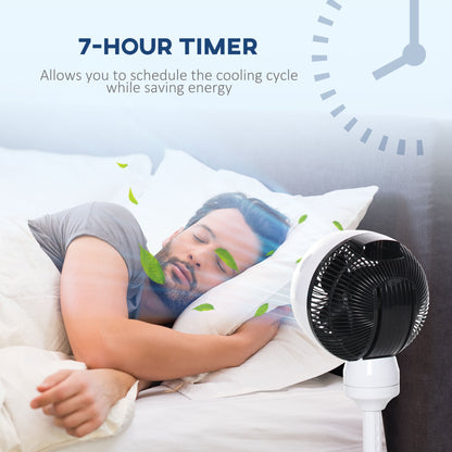 9 Inch Height Adjustable Air Circulator Fan 70° Oscillating 9 Setting