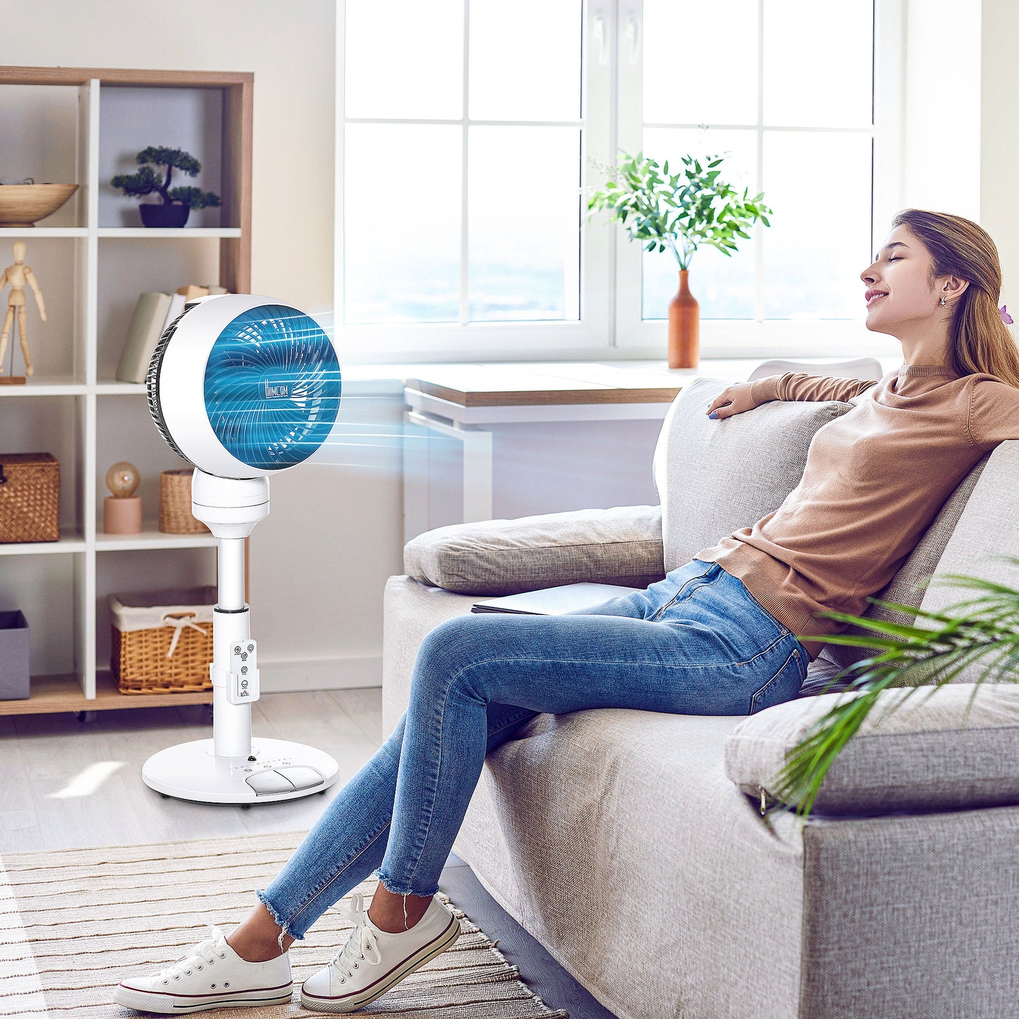 9 Inch Height Adjustable Air Circulator Fan 70° Oscillating 9 Setting