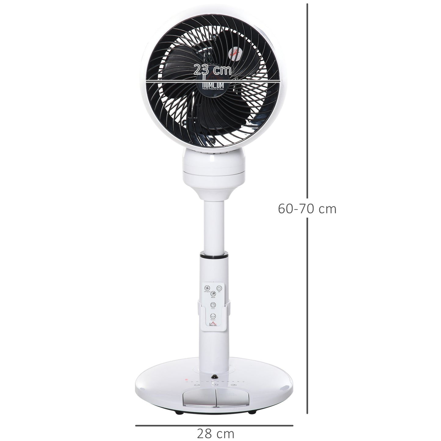 9 Inch Height Adjustable Air Circulator Fan 70° Oscillating 9 Setting
