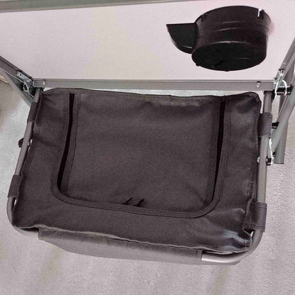 Folding Directors Chair Aluminium Camping Chair with Cooler Bag Green