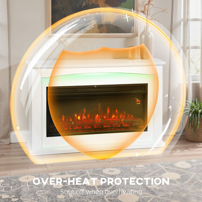 Beautiful Electric Fire and Mantel Reach up to 30 m² Two heat settings 1000W/2000W Inset, White