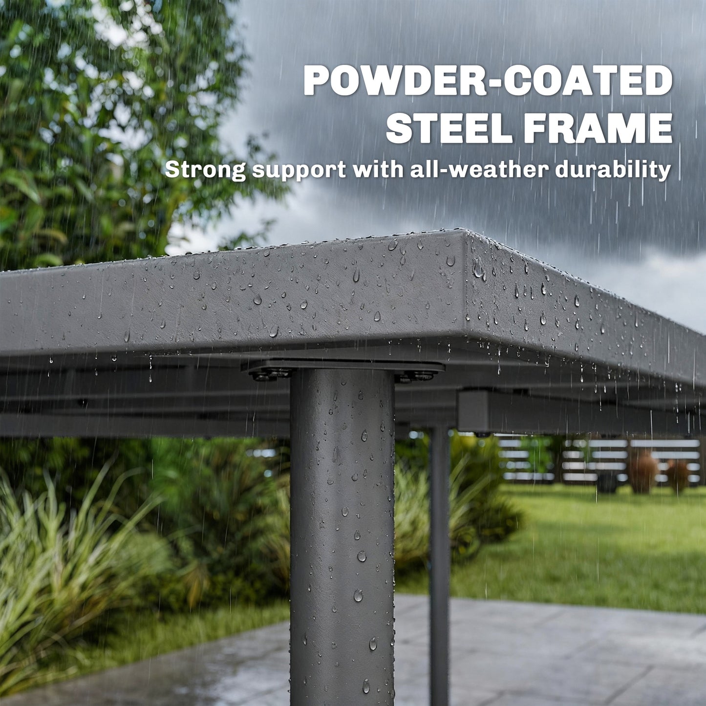 Garden Dining Table for 6 Person, 165 x 80 cm