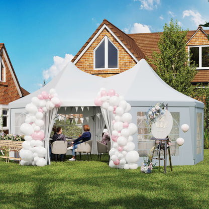 6.8 x 5m Garden Octagonal Gazebo Party Wedding Tent Heavy Duty Marquee