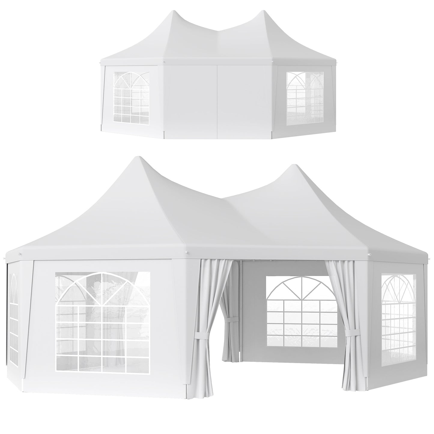 6.8 x 5m Garden Octagonal Gazebo Party Wedding Tent Heavy Duty Marquee