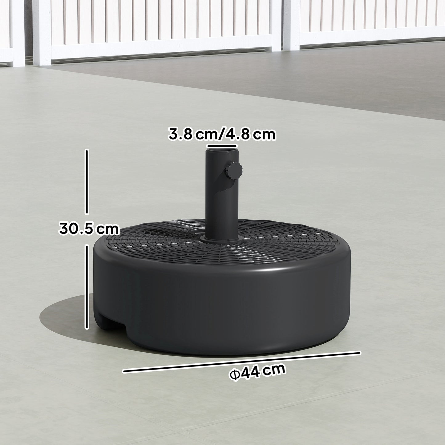 Parasol Base 22kg Sand Filled for 38/48mm Poles Black