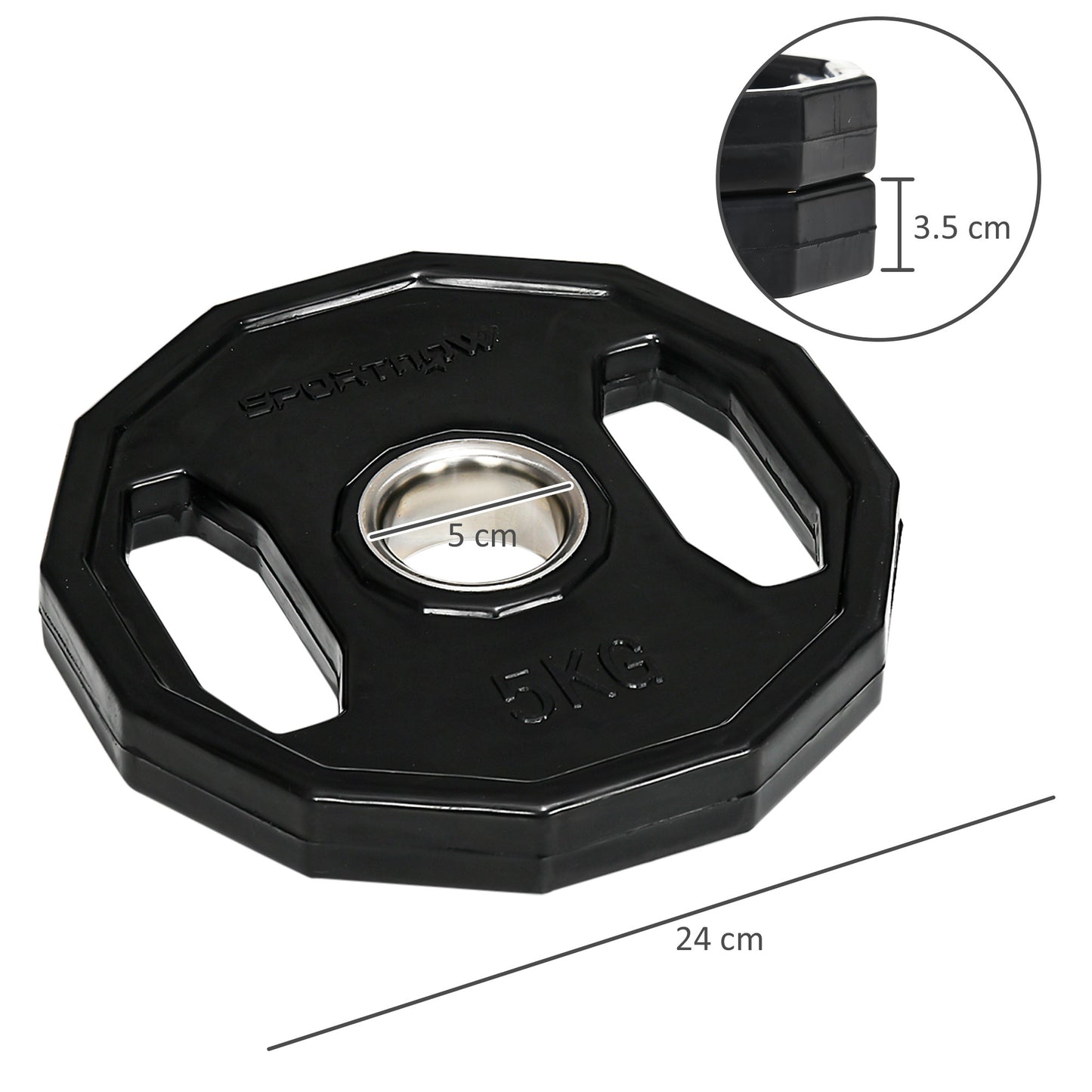 Olympic Weight Plates Set with 2"/5cm Holes for Home Gym, 2 x 5kg