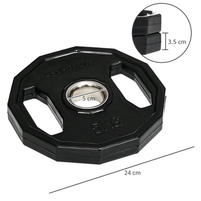 Olympic Weight Plates Set with 2"/5cm Holes for Home Gym, 2 x 5kg