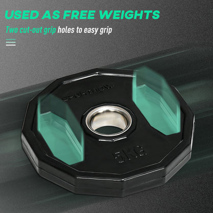 Olympic Weight Plates Set with 2"/5cm Holes for Home Gym, 2 x 5kg