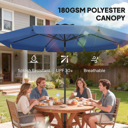 3 m Garden Parasol with Tilt & Crank, UPF30+ Outdoor Table Umbrella