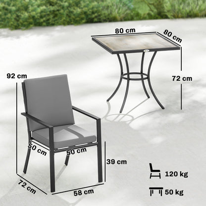 5 Pieces Outdoor Dining Set with Cushions, Garden Dining Set for 4