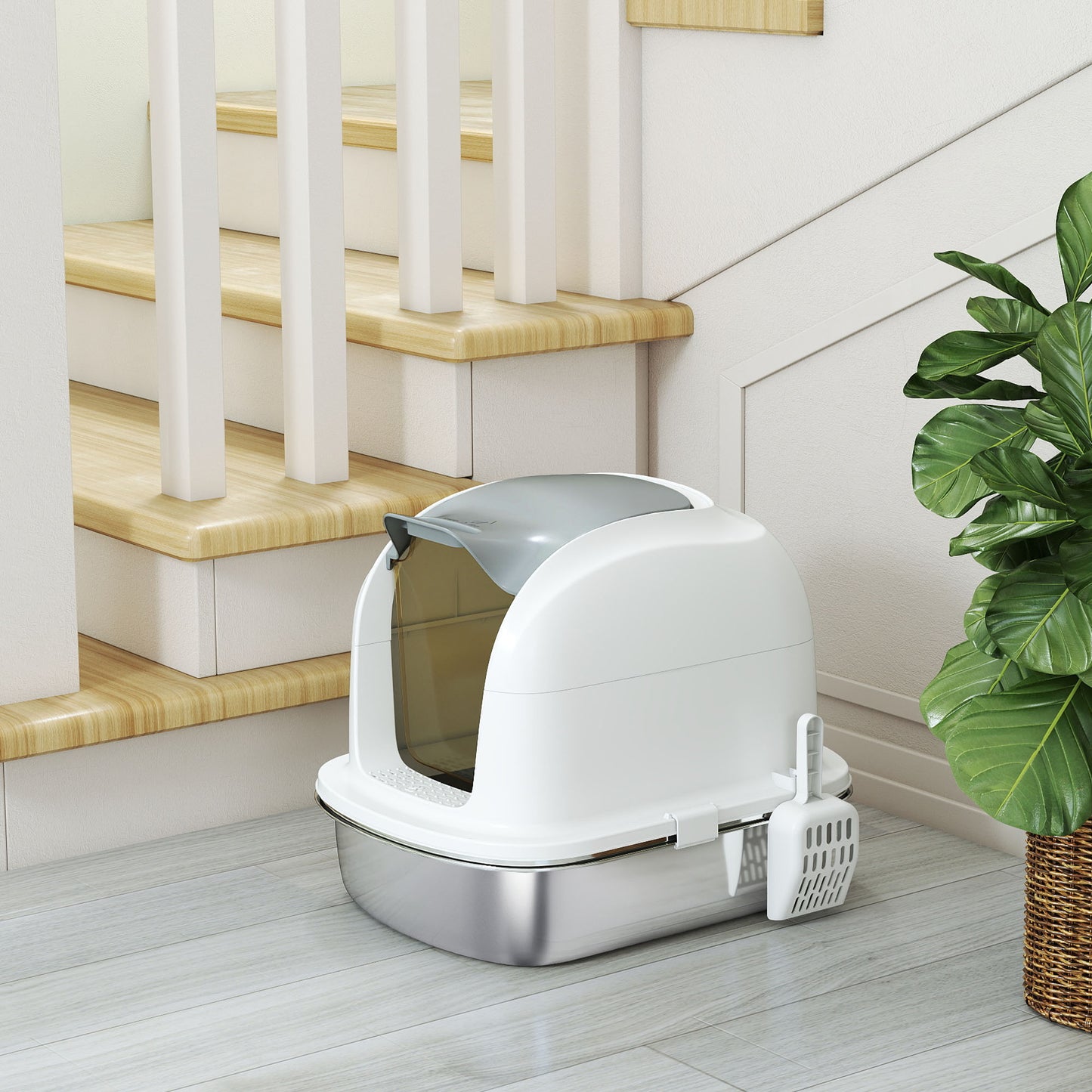 Stainless Steel Cat Litter Tray with Lid