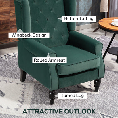 Accent Armchair Home Furniture Retro Tufted Club Fabric Green