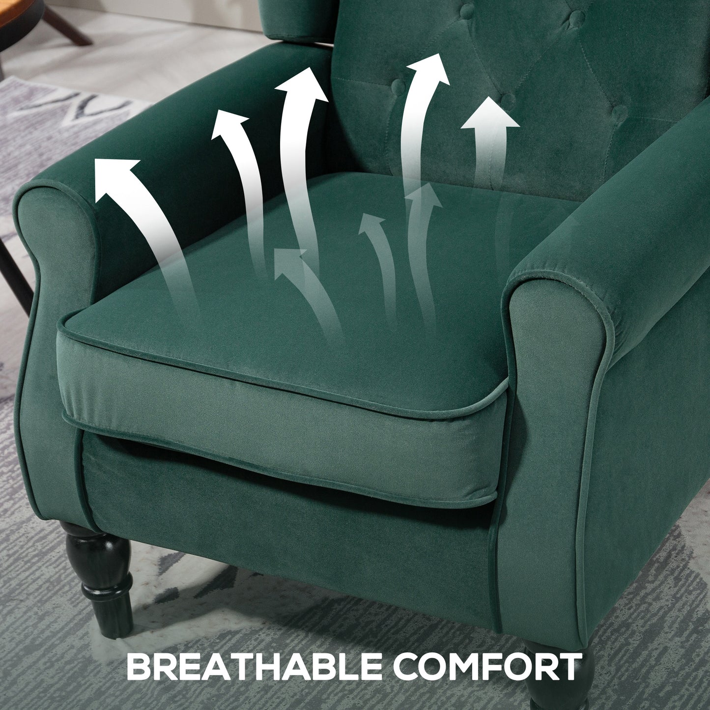 Accent Armchair Home Furniture Retro Tufted Club Fabric Green