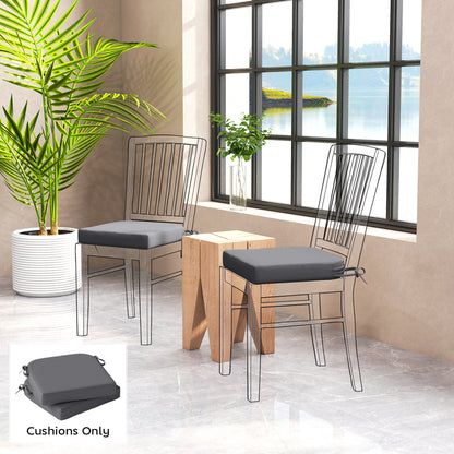 Outdoor Chair Seat Cushions Set of 2, Garden Chair Cushions, Grey