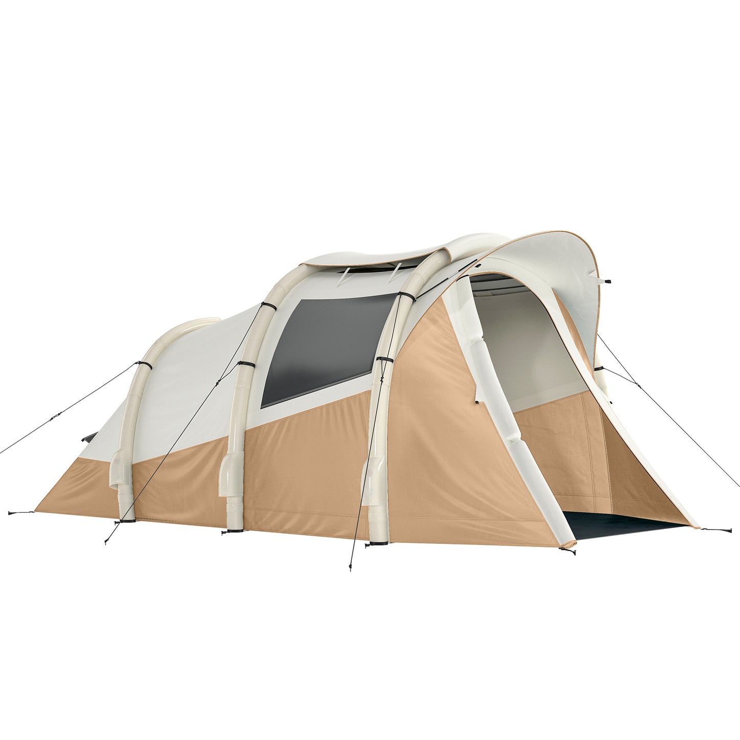Inflatable Camping Tent w/ Air Pump, 2-3 Person Blow Up Tent, Khaki