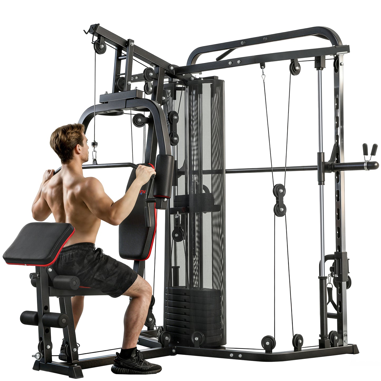 Home Gym Smith Machine with 65kg Weight Stack