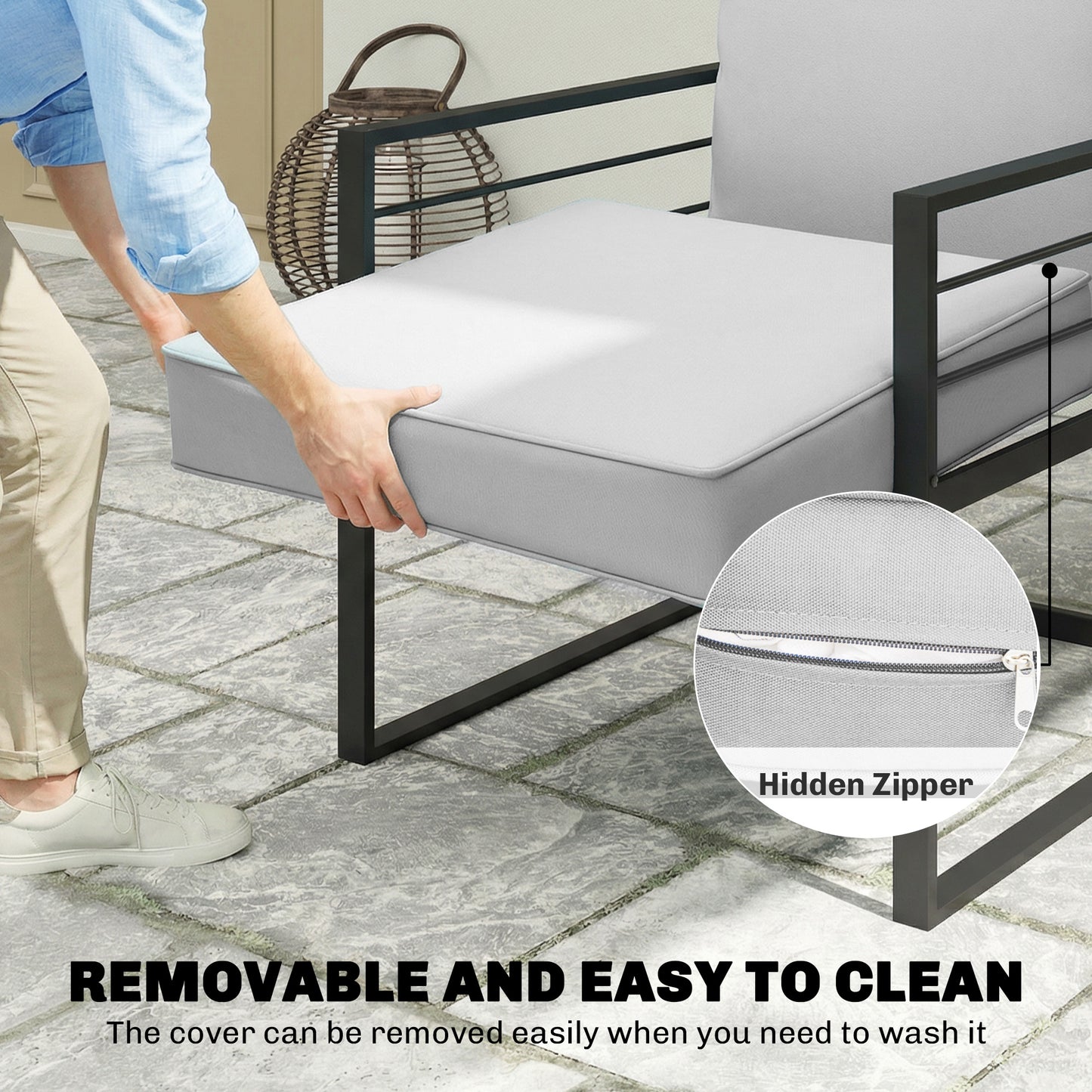 Seat and Back Cushion Set, Fade Resistant Replacement Cushion