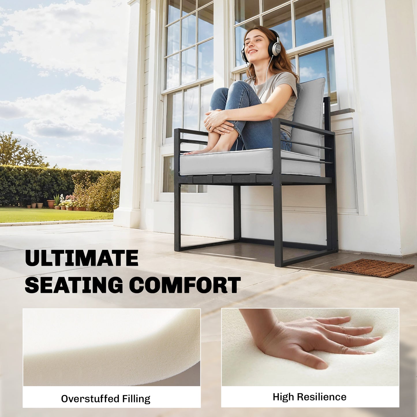 Seat and Back Cushion Set, Fade Resistant Replacement Cushion