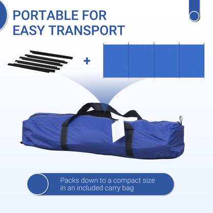 Beach/Camping Windbreak, Foldable Portable Wind Blocker w/ Carry Bag and Steel Poles, Beach Sun Screen Shelter Privacy Wall, 450cm x 150cm