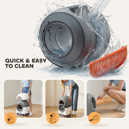 80L Self Cleaning Cat Litter Tray with APP Control Safety Protection