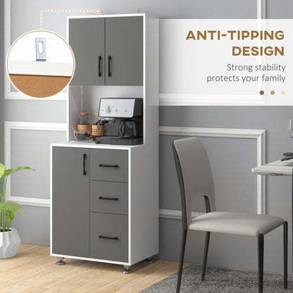 Modern Kitchen Cupboard Storage Organiser Microwave Cabinet Grey