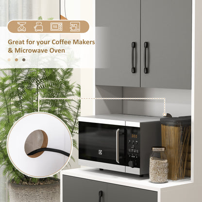 Modern Kitchen Cupboard Storage Organiser Microwave Cabinet Grey