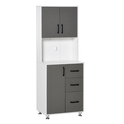 Modern Kitchen Cupboard Storage Organiser Microwave Cabinet Grey