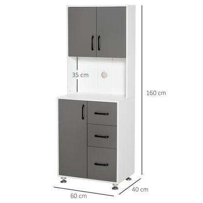 Modern Kitchen Cupboard Storage Organiser Microwave Cabinet Grey