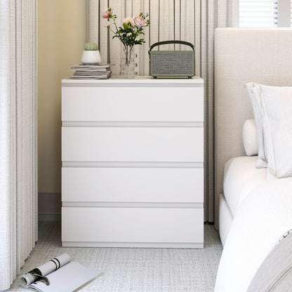 Chest of Drawers, 4-Drawer Storage Organiser Unit for Bedroom, Living Room, 80 x 39 x 95cm, White