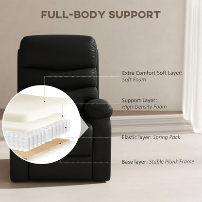 Manual Recliner Chair Armchair for Living Room with Footrest Black