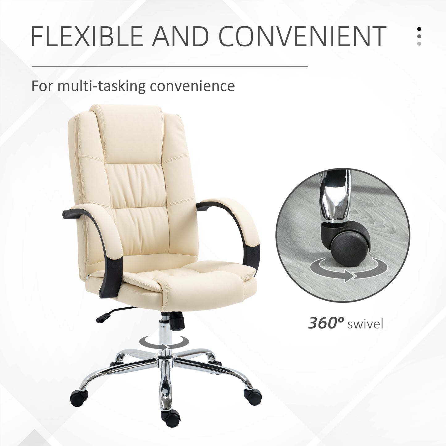Executive Office Chair High Back Computer Desk Chair w/ Armrests Beige