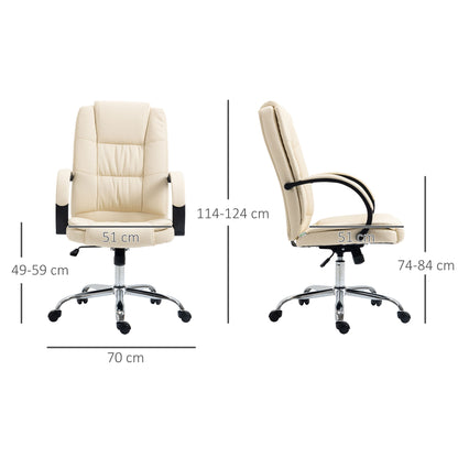 Executive Office Chair High Back Computer Desk Chair w/ Armrests Beige