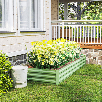 Galvanised Raised Garden Bed Metal Planter Box, Light Green