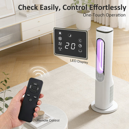 Bladeless Tower Fan, 35dB Standing Cooling Fan with 50° Oscillating