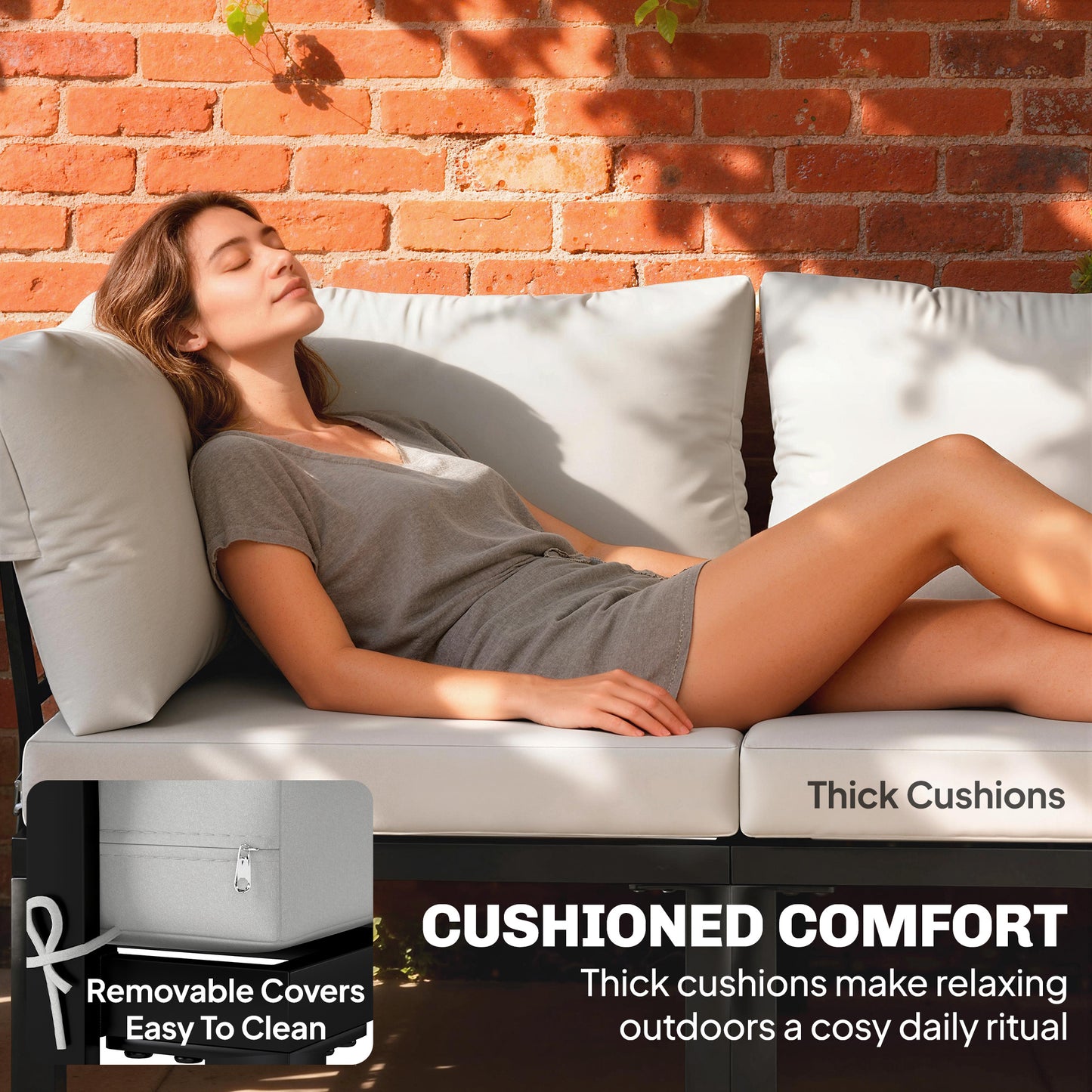 Garden Furniture Set, 6 Piece Corner Sofa Set with Coffee Table