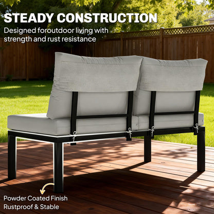 Garden Furniture Set, 6 Piece Corner Sofa Set with Coffee Table