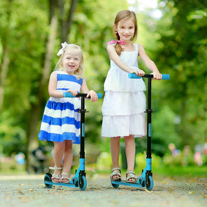 Scooter for Kids Toddler Foldable Kick Scooter with Adjustable Height Brake for Boys and Girls 3-8 Years Aluminium Blue