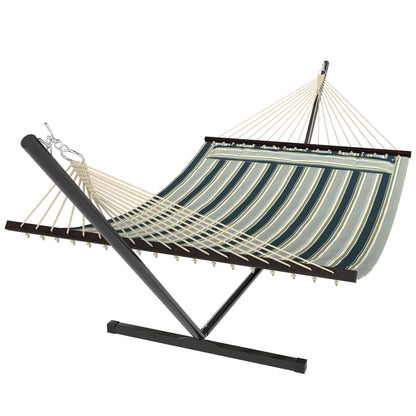 Outdoor Hammock with Stand Detachable Pillow, 120kg Capacity, Green