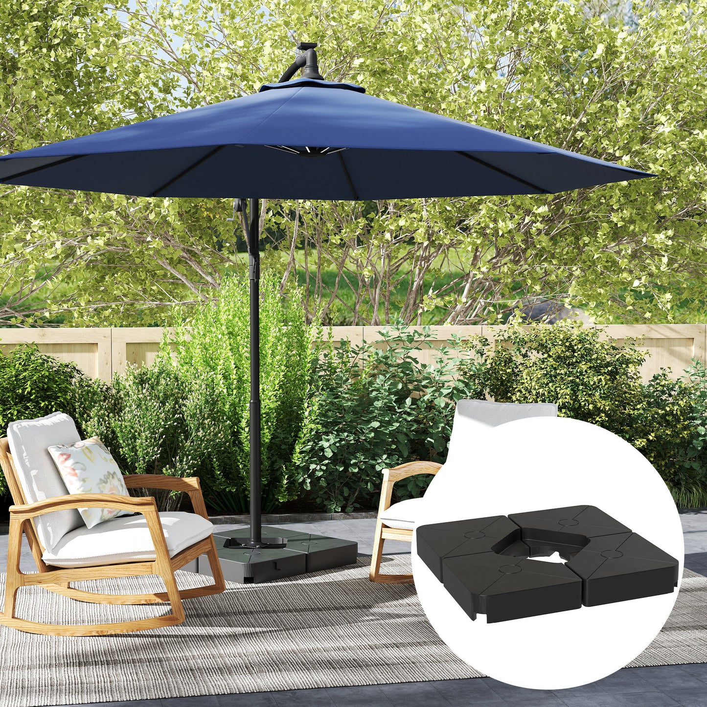 Umbrella Weights for Offset Parasols, 64kg Sand/55kg Water Filled
