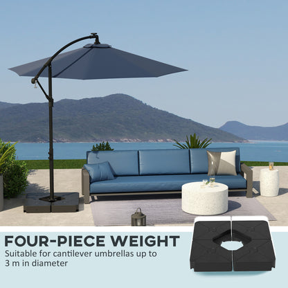 Umbrella Weights for Offset Parasols, 64kg Sand/55kg Water Filled