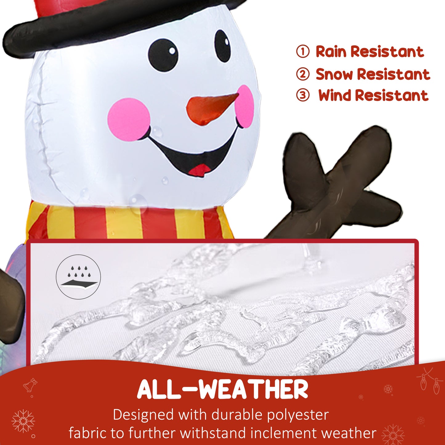 Blow Up Christmas Inflatables with Flashing Projector Light