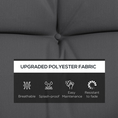 4-Piece Back and Seat Cushion Replacement with 2 Pillows, Patio Chair Cushions Set with Ties, Charcoal Grey