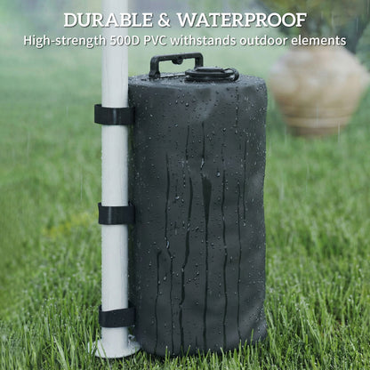 Set of 4 Gazebo Water Weights Bags, 500D Sand Weights, Black